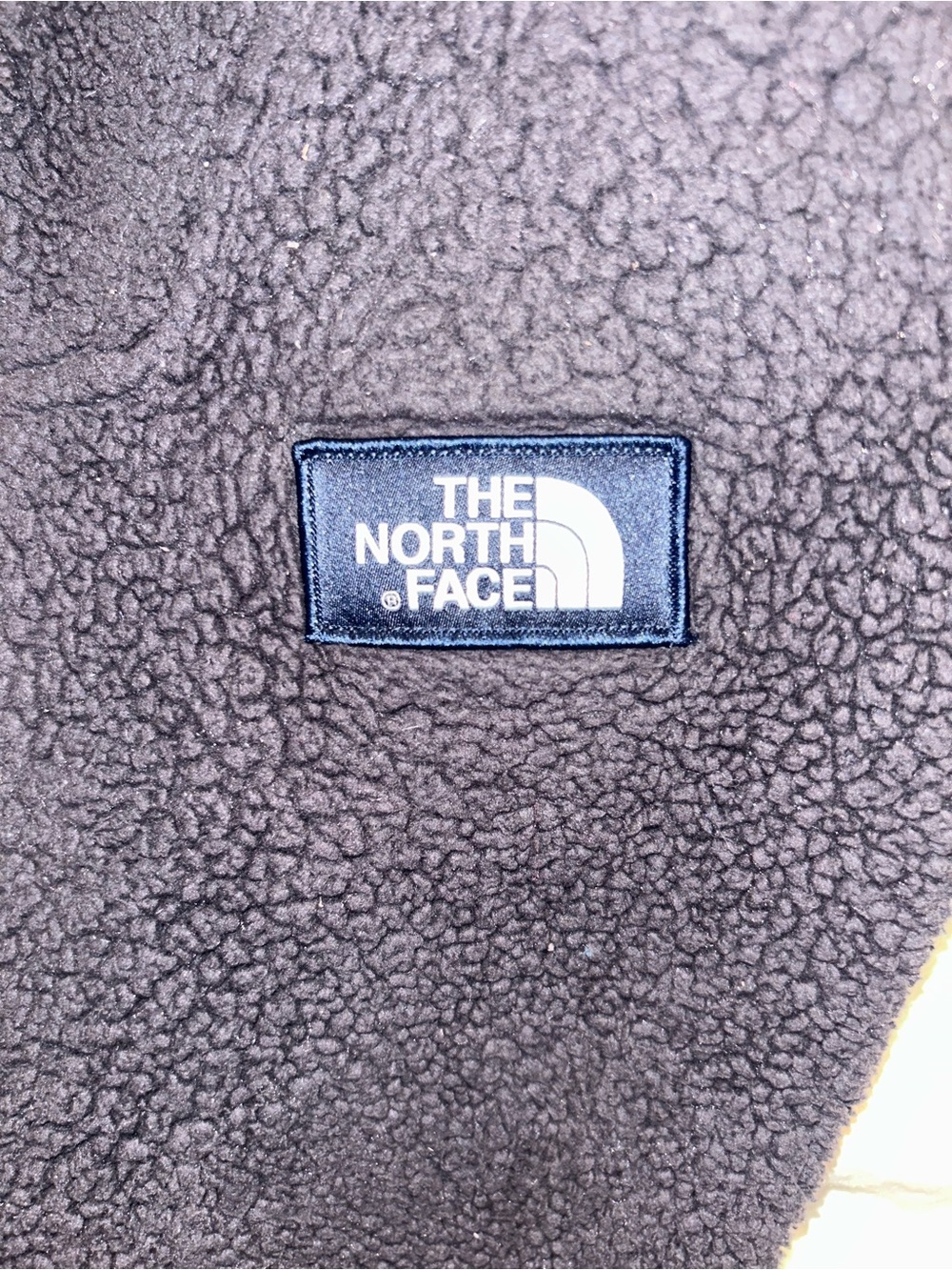 The North Face Charcoal Black Sherpa Fleece with Light Gray Trim